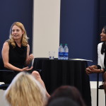 Bristol, CT - September 17, 2015 - Main Campus Cafe Auditorium: 2015 Aspire / Inspire: An ESPN Women Event for âI Know How She Does Itâ with author Laura Vanderkam (l) and Cari Champion (Photo by Joe Faraoni / ESPN Images)